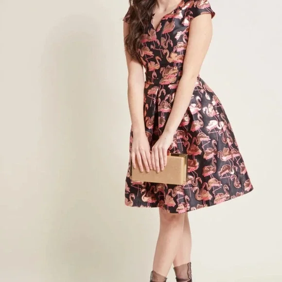 Modcloth "Personal Boldness" in Flamingos - Picture 2 of 7